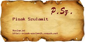 Pisak Szulamit névjegykártya